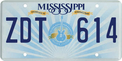 MS license plate ZDT614