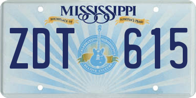 MS license plate ZDT615