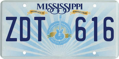 MS license plate ZDT616