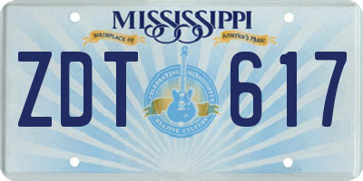 MS license plate ZDT617
