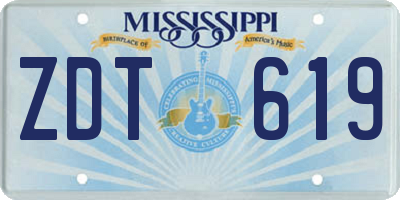MS license plate ZDT619