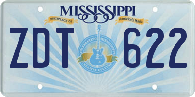 MS license plate ZDT622