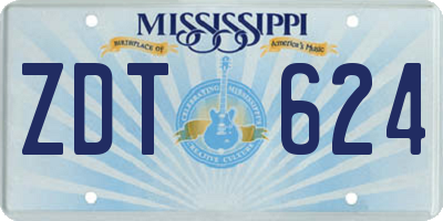 MS license plate ZDT624