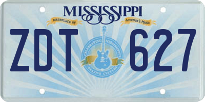MS license plate ZDT627