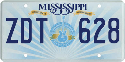 MS license plate ZDT628