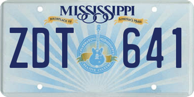 MS license plate ZDT641
