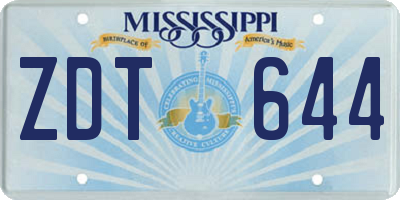 MS license plate ZDT644