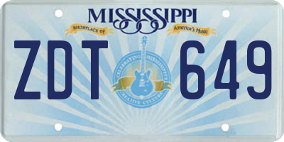 MS license plate ZDT649