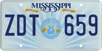 MS license plate ZDT659