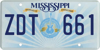 MS license plate ZDT661