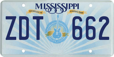 MS license plate ZDT662