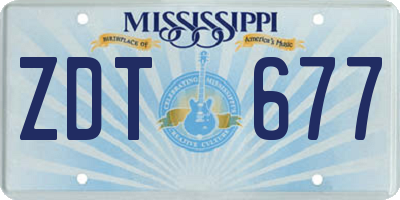 MS license plate ZDT677