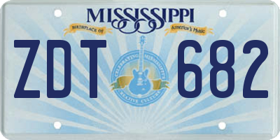 MS license plate ZDT682