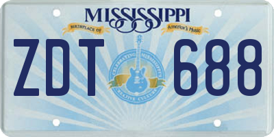 MS license plate ZDT688