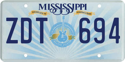 MS license plate ZDT694