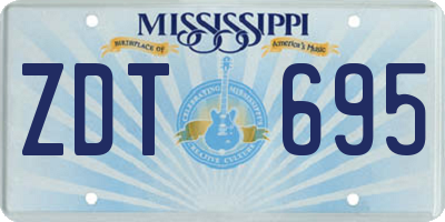 MS license plate ZDT695