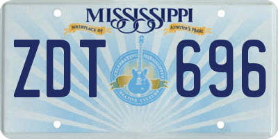 MS license plate ZDT696