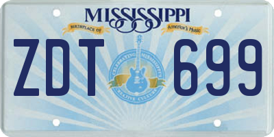 MS license plate ZDT699