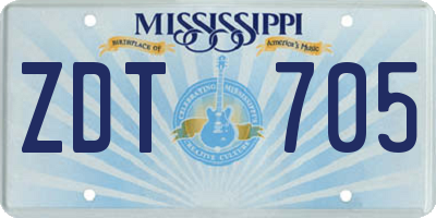 MS license plate ZDT705