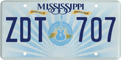 MS license plate ZDT707