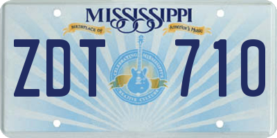 MS license plate ZDT710