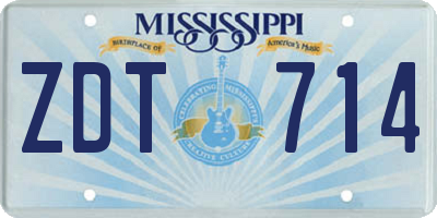 MS license plate ZDT714