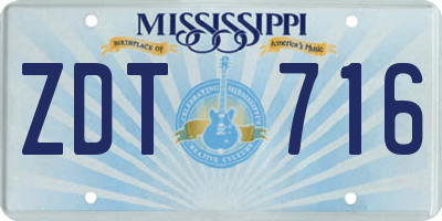 MS license plate ZDT716