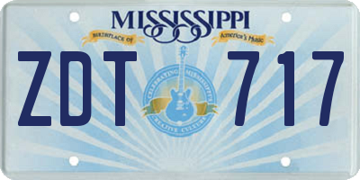 MS license plate ZDT717
