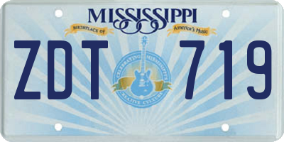 MS license plate ZDT719