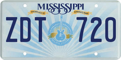 MS license plate ZDT720