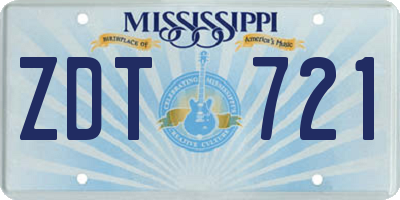 MS license plate ZDT721