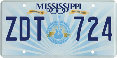 MS license plate ZDT724