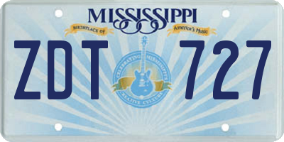 MS license plate ZDT727