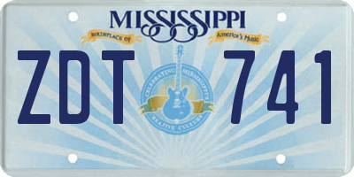 MS license plate ZDT741