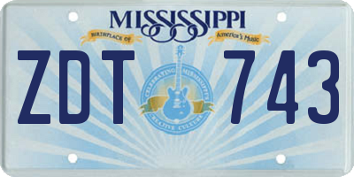 MS license plate ZDT743