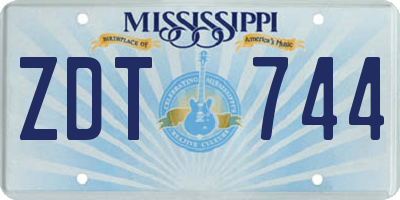 MS license plate ZDT744