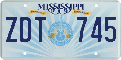 MS license plate ZDT745