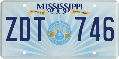 MS license plate ZDT746