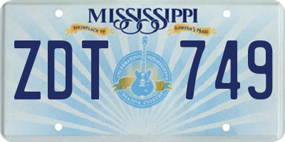 MS license plate ZDT749