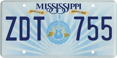 MS license plate ZDT755