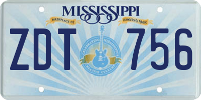 MS license plate ZDT756