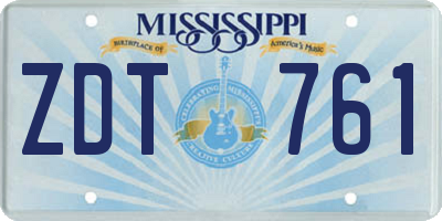 MS license plate ZDT761