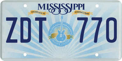 MS license plate ZDT770
