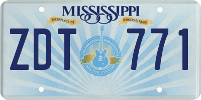 MS license plate ZDT771