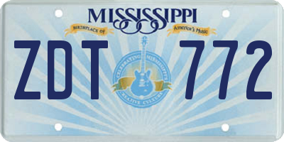 MS license plate ZDT772