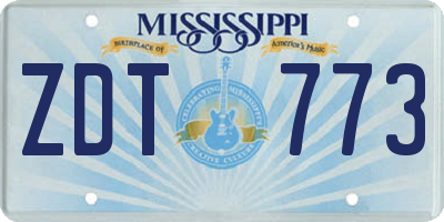 MS license plate ZDT773