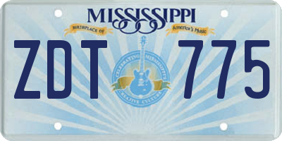 MS license plate ZDT775