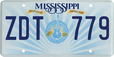 MS license plate ZDT779