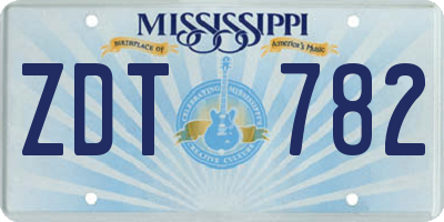 MS license plate ZDT782