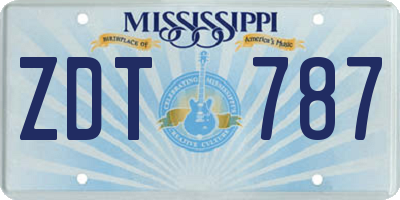 MS license plate ZDT787